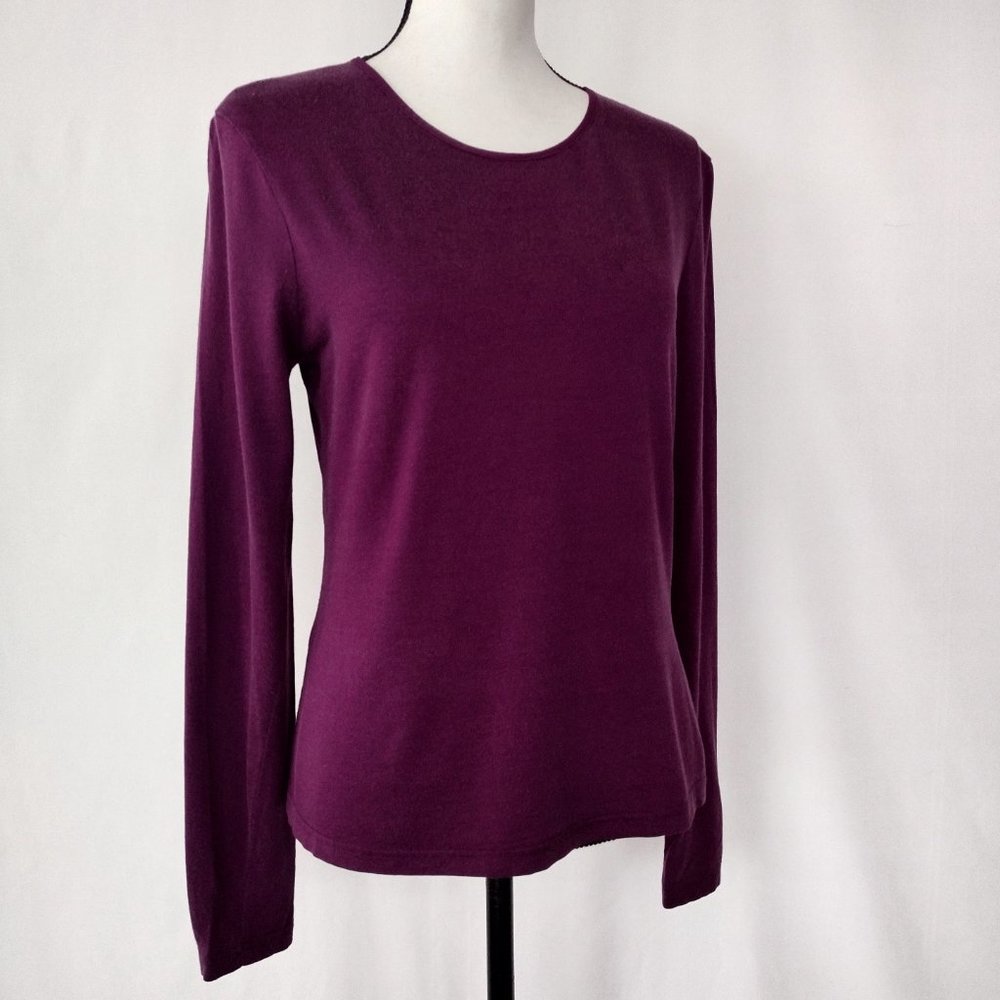 Merona Super Soft Purple Long Sleeve Slimming T Shirt - Picture 3 of 10